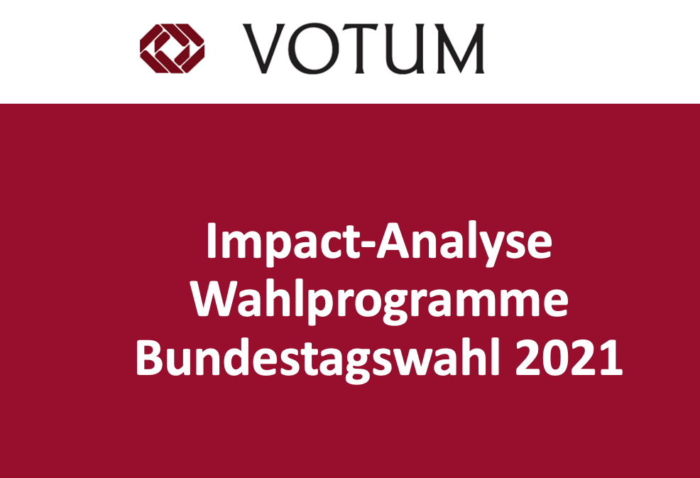 Impact-Analyse Wahlprogramme Bundestagswahl 2021 des VOTUM Verbands